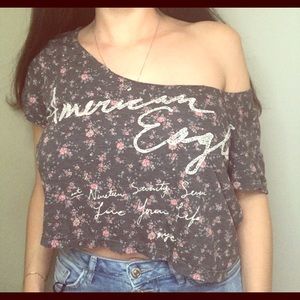 Vintage American Eagle Off the Shoulder Shirt